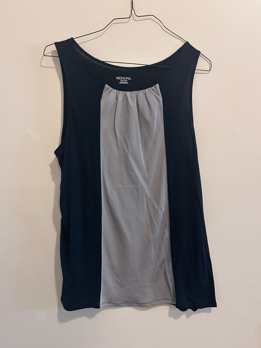 Merona Navy and Gray Sleeveless Colorblock Tank